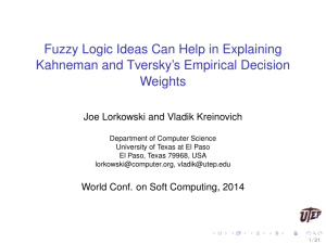 Fuzzy Logic Ideas Can Help in Explaining Kahneman and Tversky`s