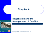 Negotiation and the Management of Conflict