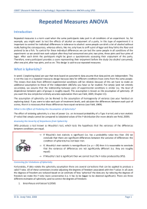 Repeated Measures ANOVA
