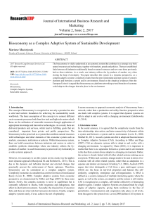 Bioeconomy as a Complex Adaptive System of