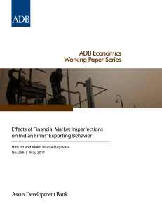 Effects of Financial Market Imperfections on Indian Firms` Exporting