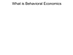 What is Behavioral Economics