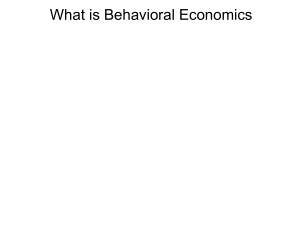 What is Behavioral Economics