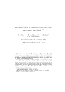 The identification of preferences from equilibrium prices under