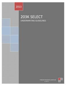 203k select - Primary Residential Mortgage