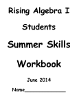 Rising Algebra 1 work packet