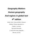 Geography Matters Human geography And regions in global