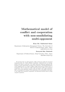 Mathematical model of conflict and cooperation with non