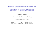 Pareto-Optimal Situaton Analysis for Selection of Security Measures