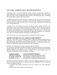 tax talk – agricultural sector incentives exempt income tax on