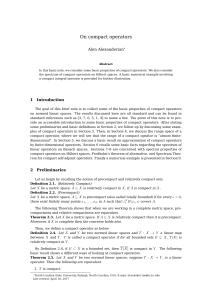 On compact operators - NC State: WWW4 Server