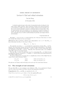 Lecture 6: End and cofinal extensions