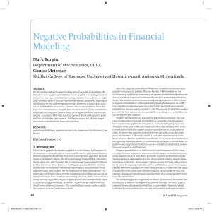 Negative Probabilities in Financial Modeling