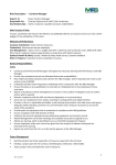 Role Description - Contract Manager Reports To: Senior Contract