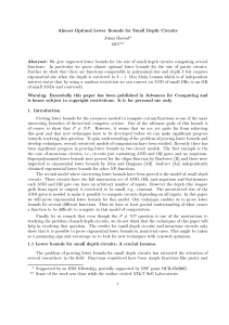 Almost Optimal Lower Bounds for Small Depth Circuits Warning