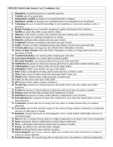 2010-2011 Updated Science L to J Vocabulary List