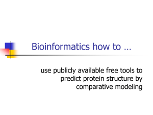 Bioinformatics how to predict protein structure using comparative