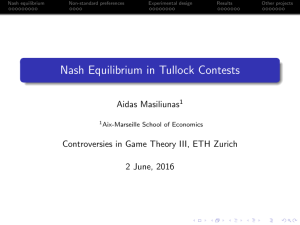 Nash Equilibrium in Tullock Contests