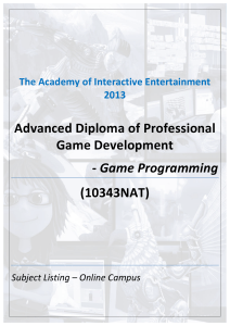 Advanced Diploma of Professional Game Development