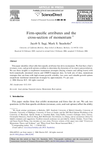 Firm-specific attributes and the cross-section of