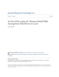 So Now Who is Special?: Business Model Shifts Among Firms That
