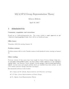 M3/4/5P12 Group Representation Theory