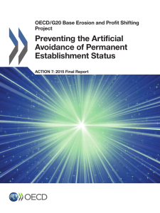 Preventing the Artificial Avoidance of Permanent Establishment