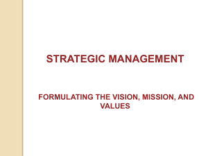 Strategic Management- Vision Mission