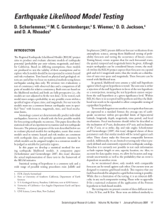 Earthquake Likelihood Model Testing - Collaboratory for the Study of