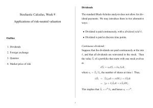 Stochastic Calculus, Week 9 Applications of risk