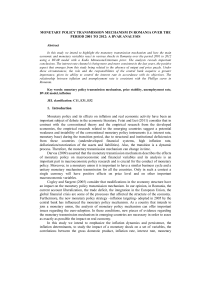 MONETARY POLICY TRANSMISSION MECHANISM IN ROMANIA