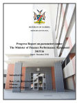 Progress Report on parameters under The Minister of Finance