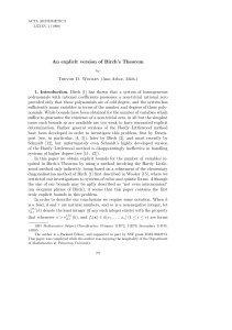 An explicit version of Birch`s Theorem