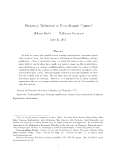 Strategic Behavior in Non-Atomic Games