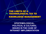 the limits of a technological fix to knowledge management
