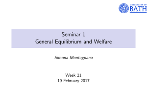 Seminar 1 General Equilibrium and Welfare