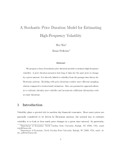 A Stochastic Price Duration Model for Estimating High