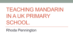 Teaching Mandarin in a UK Primary School.