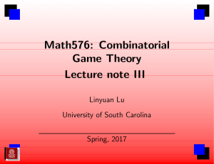 Lecture note for Math576 Combinatorial Game Theory