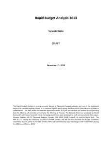 Rapid Budget Analysis 2013