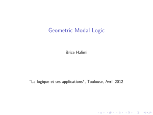 Geometric Modal Logic