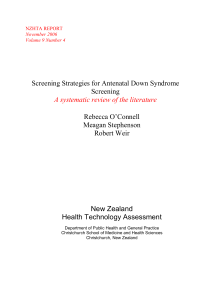 Screening Strategies for Antenatal Down Syndrome Screening A