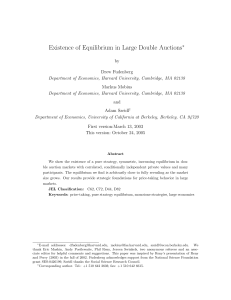 Existence of Equilibrium in Large Double Auctions