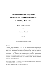 Taxation of corporate profits, inflation and income