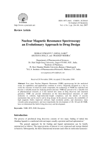 Nuclear Magnetic Resonance Spectroscopy an Evolutionary