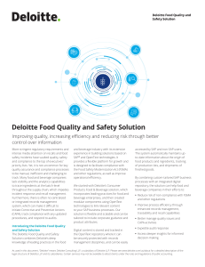 Deloitte Food Quality and Safety Solution