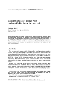 Equilibrium asset prices with undiversifiable labor income risk