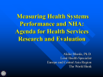 National Health Accounts and Measuring Efficiency