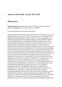 Abstracts of the talks in May 2013 GaO: Minicourses: Alain