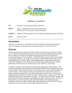 Staff Report – Consent Item TO: East Bay Community Energy Board